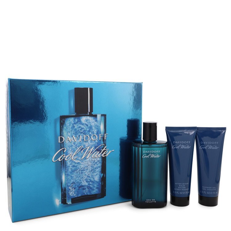 Davidoff Cool Water Gift Set for Men — 4.2 oz EDT + 2.5 oz After Shave Balm + 2.5 oz Shower Gel
