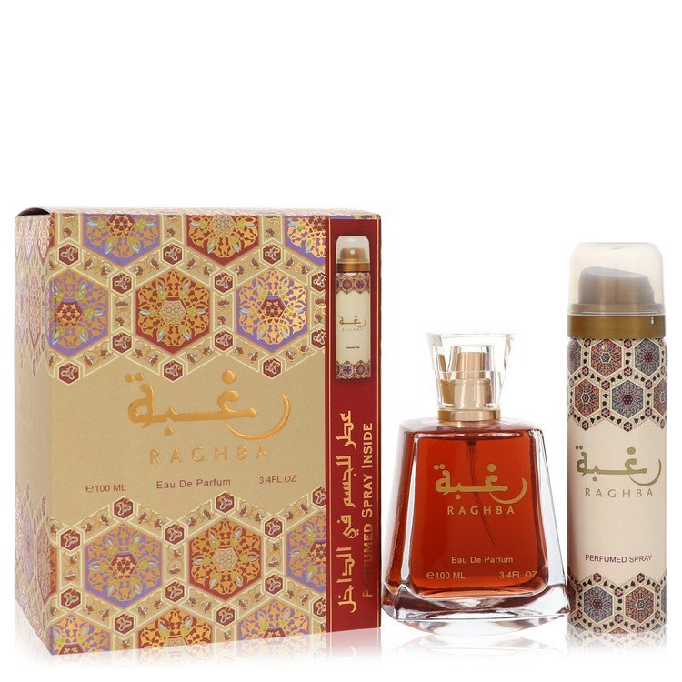 Raghba by Lattafa Gift Set - Eau de Parfum 1.7 oz + Deodorant Spray 3.4 oz