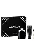 Mont Blanc Legend Gift Set for Men: 3.3 oz EDT Spray + 0.25 oz EDT Spray + 3.3 oz Shower Gel