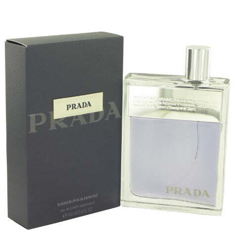 Prada Amber Pour Homme Eau de Toilette Spray for Men 3.4 oz